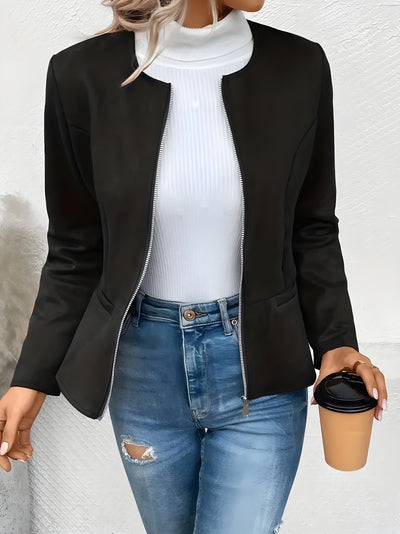 Jachetă cu Fermoar „Casual Chic” – Perfectă pentru Primăvară și Toamnă