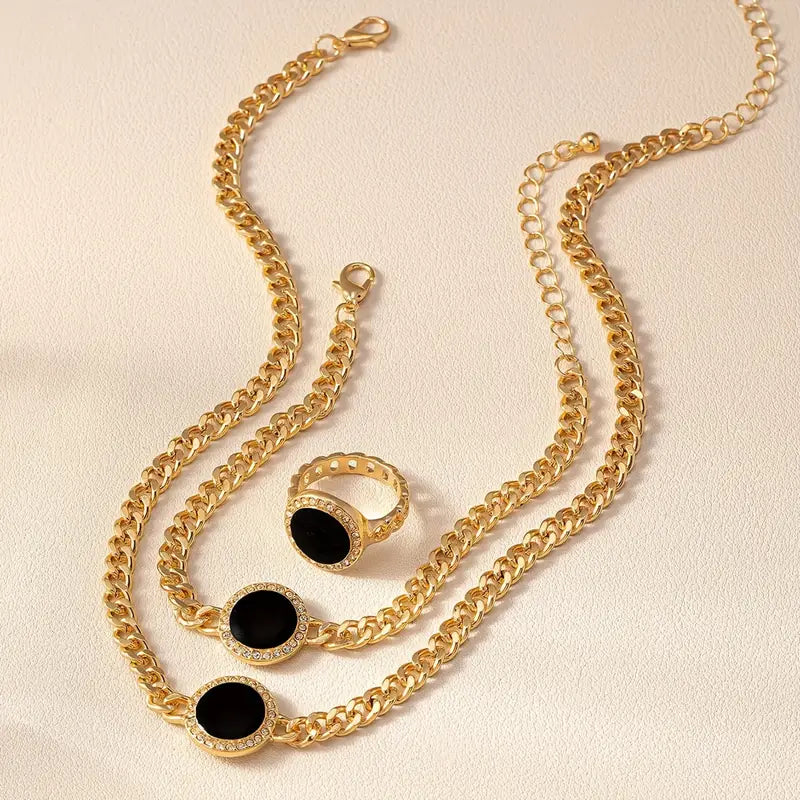 Set Bijuterii Elegante cu Colier, Inel și Brățară – Simplitate și Rafinament