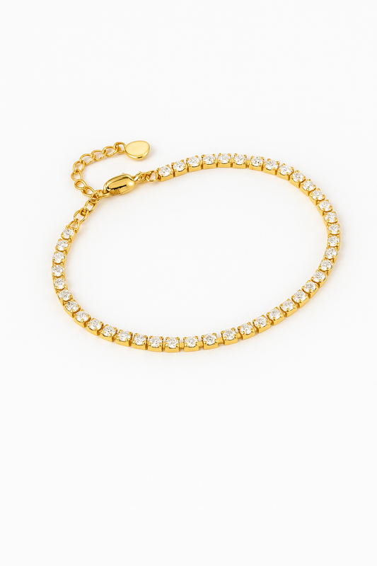 Brățară Placată cu Aur 18K și Zirconiu Cubic | Cadou Perfect pentru Ea