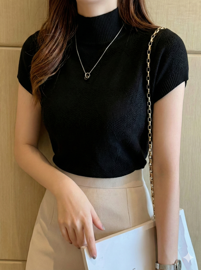 Top Premium din Viscoză Naturală – Maletă Fină cu Mânecă Scurtă, Stil 