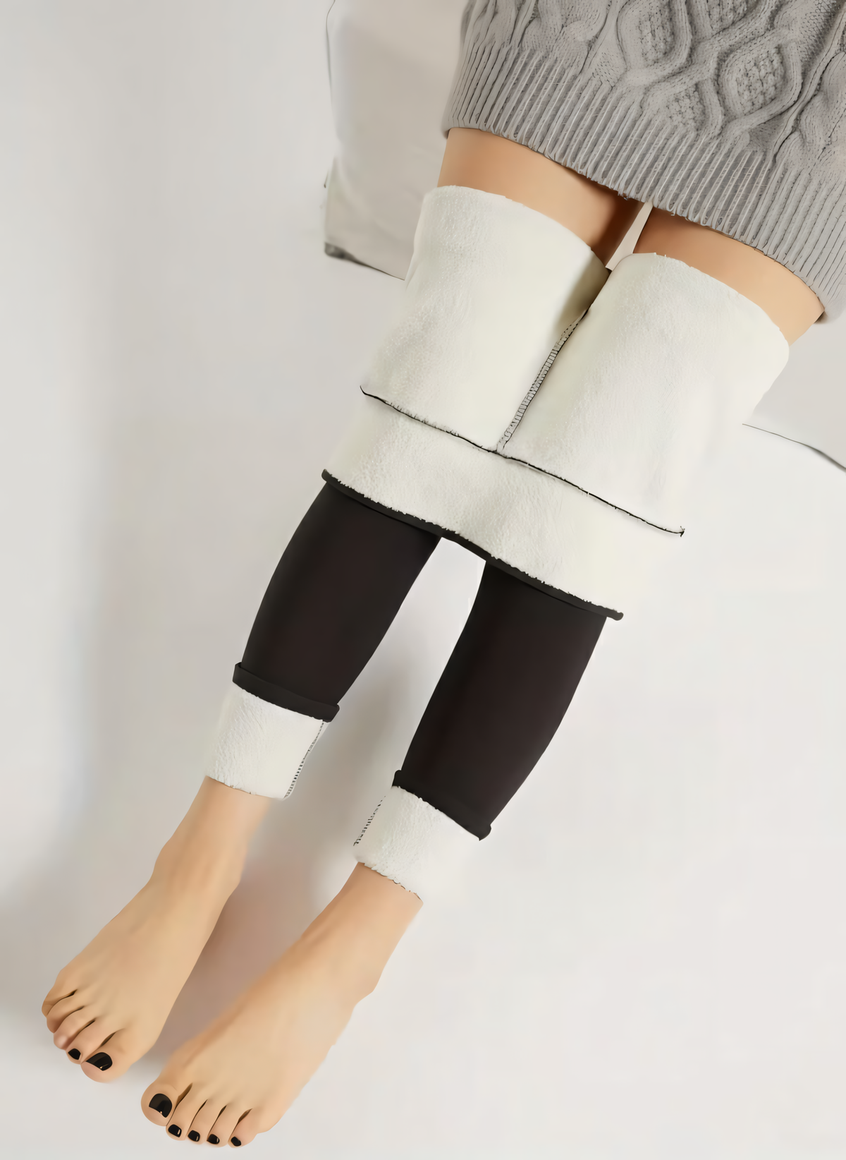 Női Magas Derekú Szőrös Leggings – Alakformáló Nadrág, Polár Bélelt