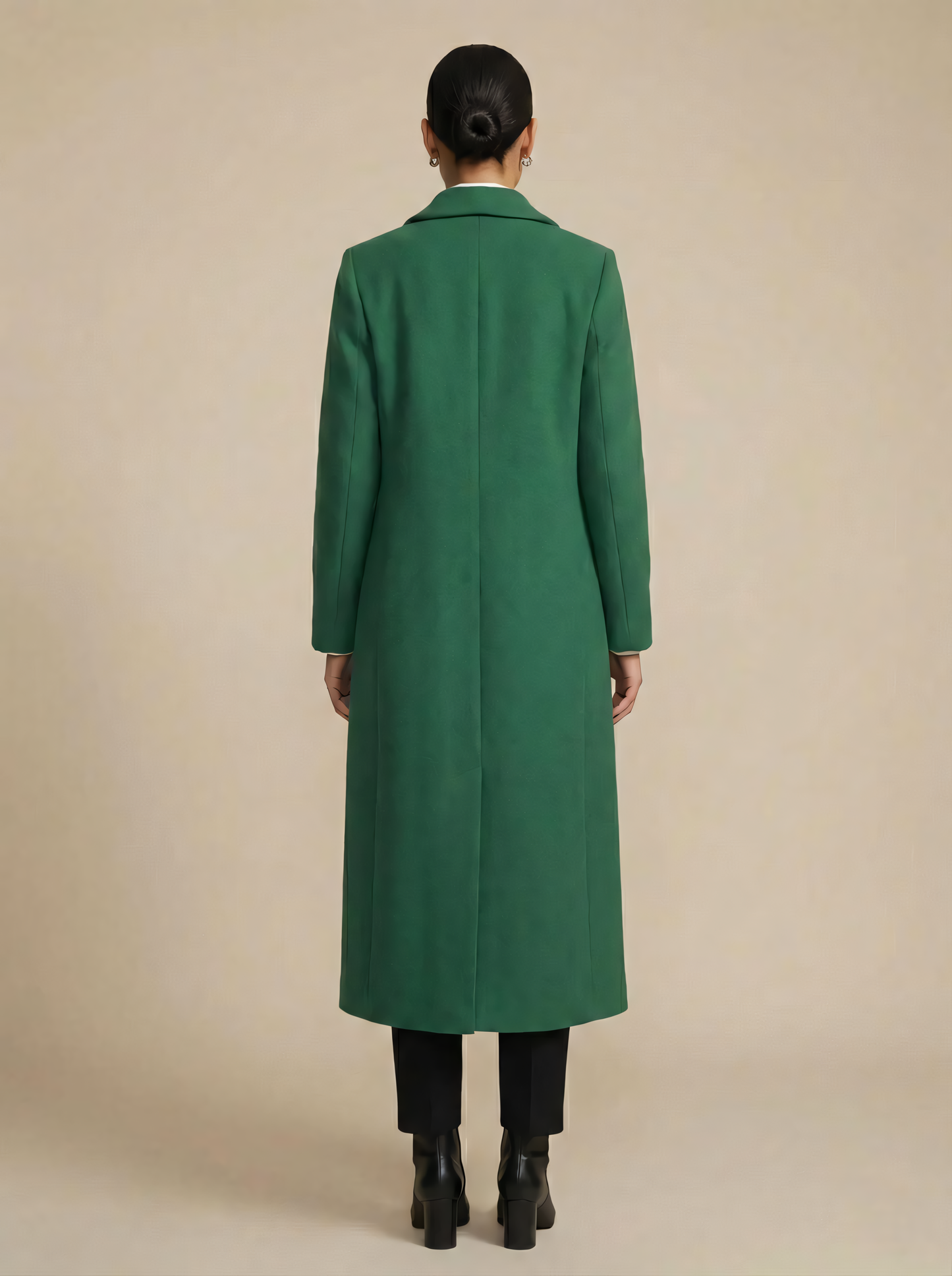 Palton Lung Elegant din Stofă Premium – Pardesiu Office cu Croială Dreaptă și Nasturi Dubli